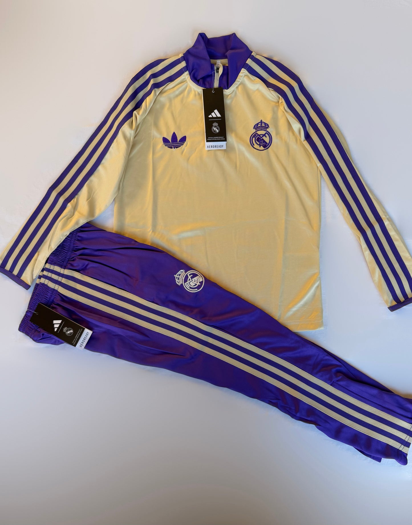 Conjunto Niños Largo Real Madrid Rosa y Claro