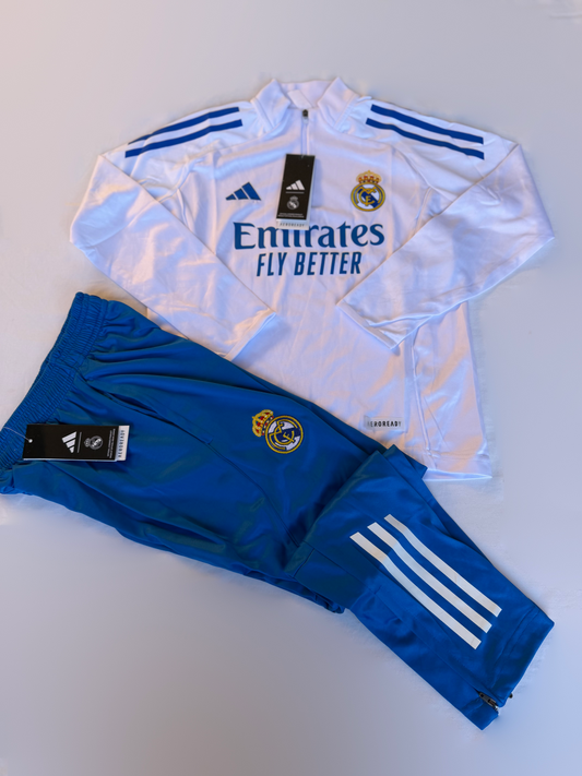 Conjunto Niños Largo Real Madrid Blanco y Azul Marino