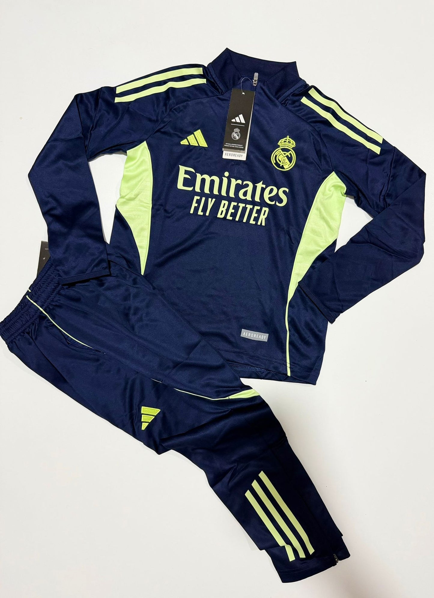 Conjunto Niños Largo Real Madrid Negro verde agua