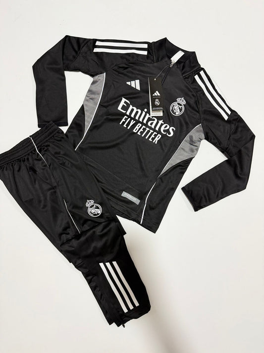 Conjunto Niños Largo Real Madrid Negro Blanco
